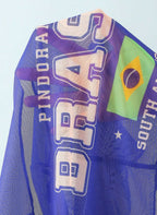 Conjunto Brasil Teçá 4 Peças Biquíni Cropped e Saia em Tule, Baha Morenna