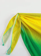 Canga Alexandra Degradê Verde e Amarelo em Tule Leve, Baha Morenna