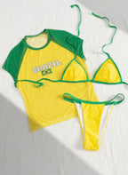 Conjunto 3 Peças Brasil Cup Camiseta Anisha Baha Morenna