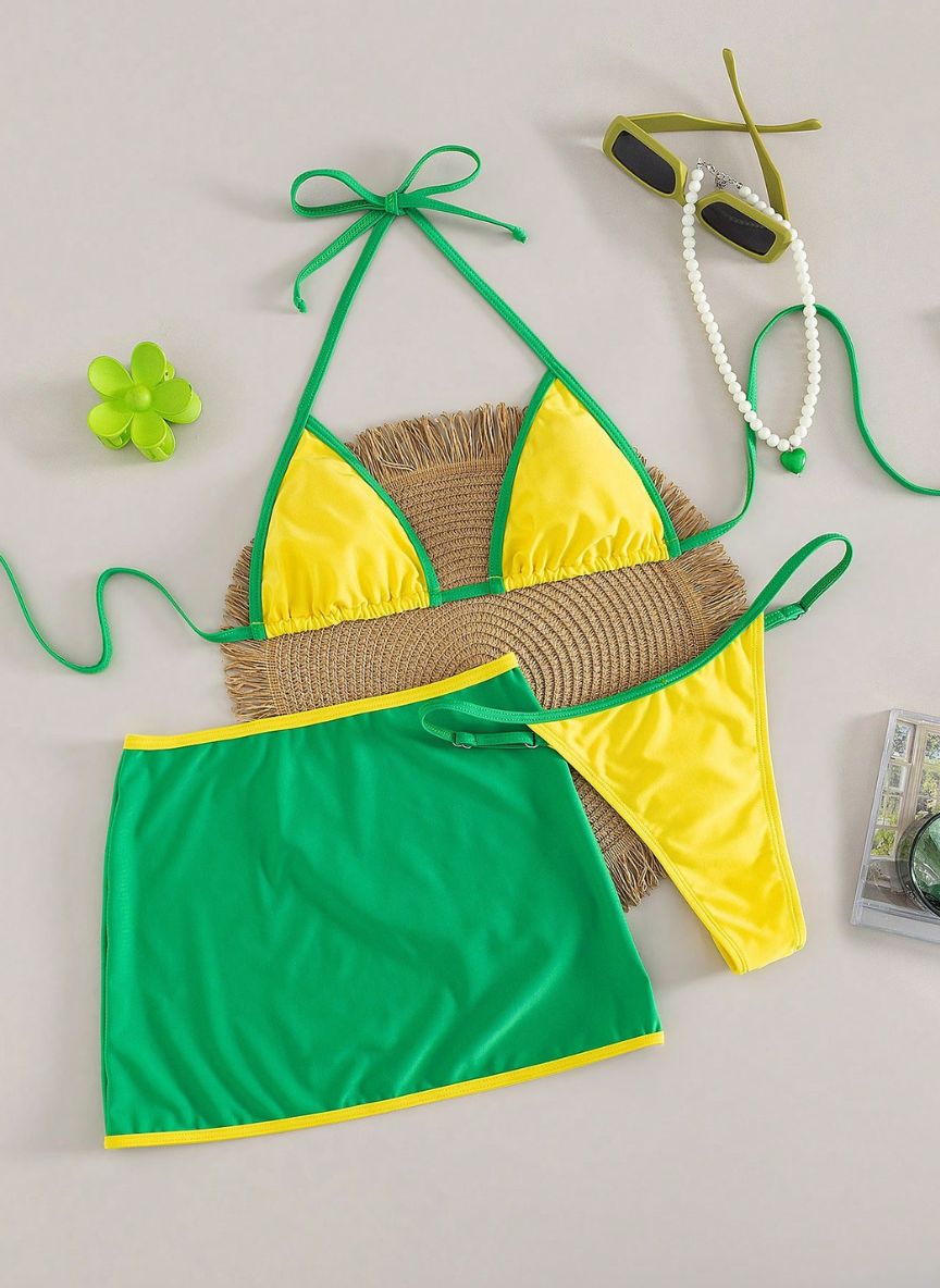Conjunto 3 Peças Cup com Saia Mini Pocema, Baha Morenna