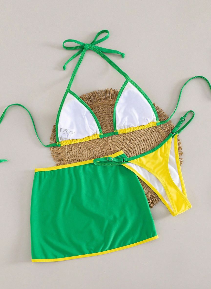 Conjunto 3 Peças Cup com Saia Mini Pocema, Baha Morenna
