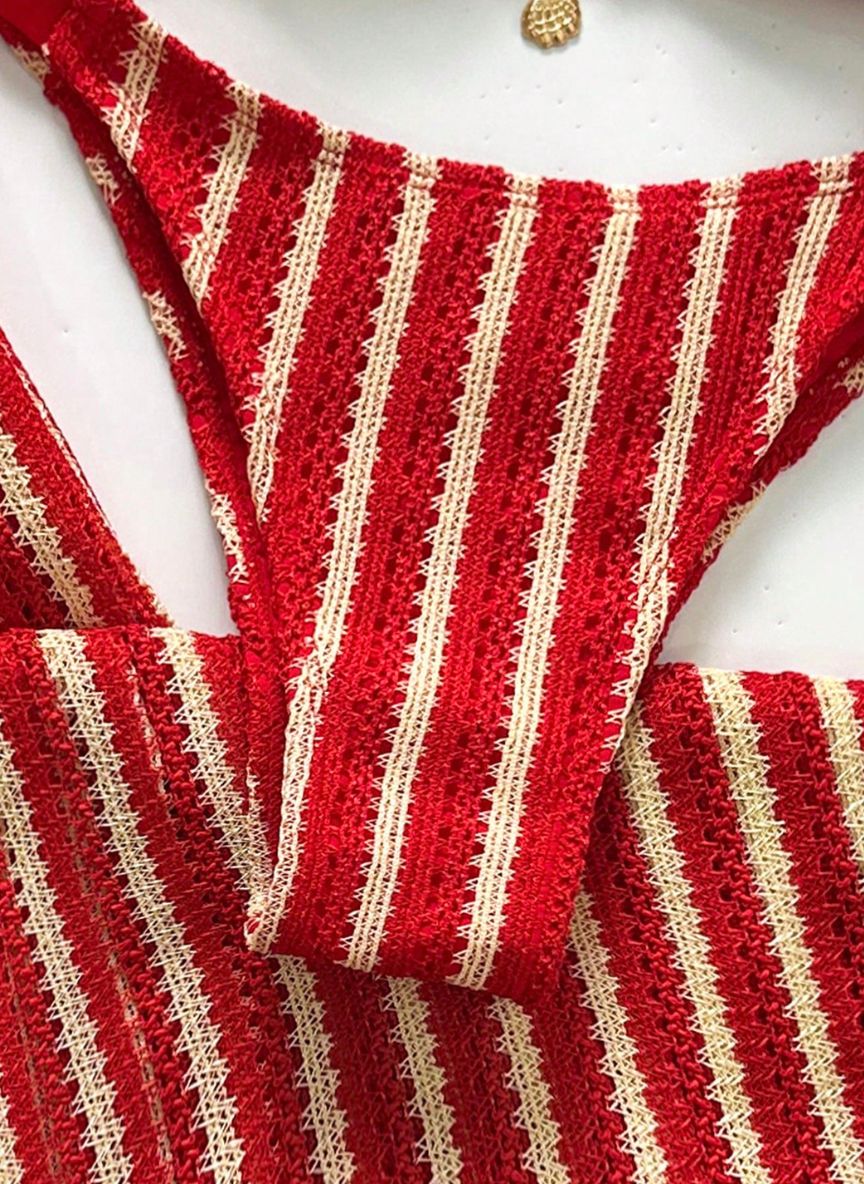 Conjunto Coquille Uyara Biquíni Listrado com Calça Pantalona, Baha Morenna