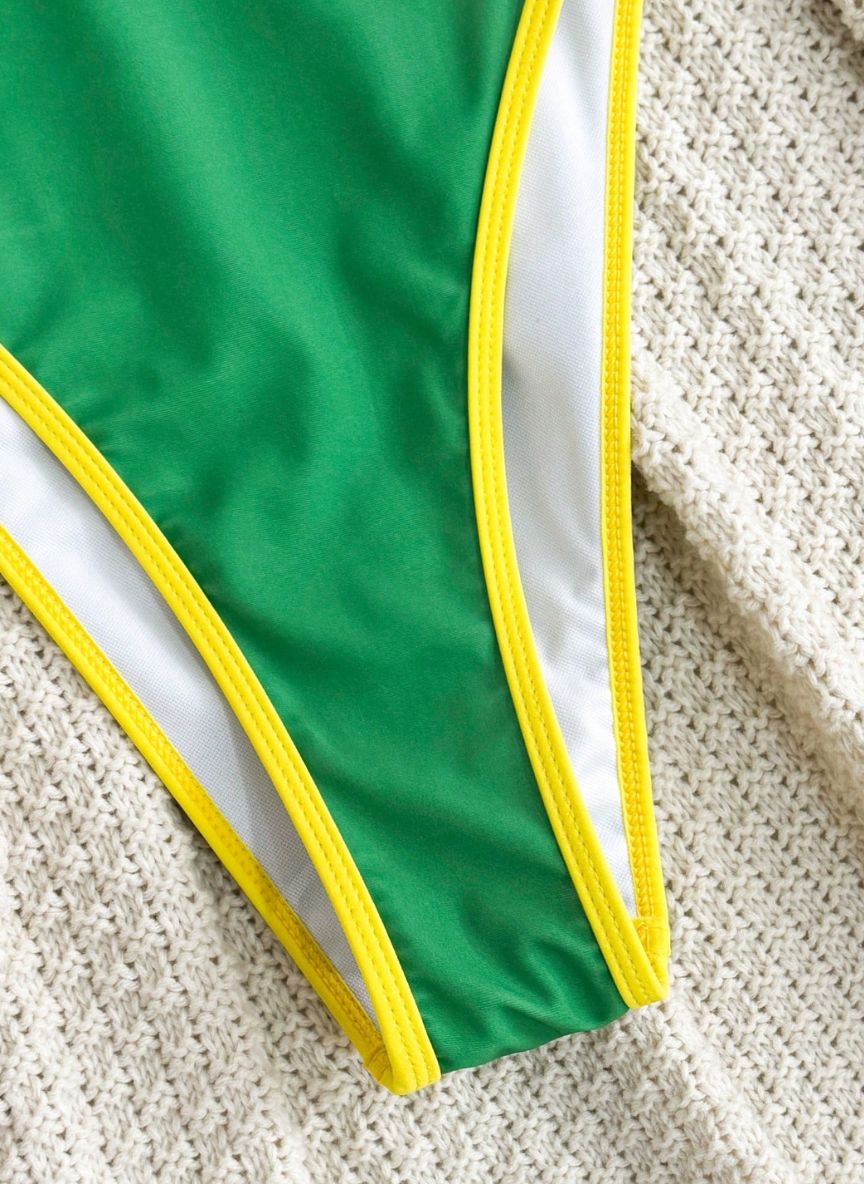 Maiô Brasil Anahí Verde e Amarelo com Costas Desenhadas, Baha Morenna