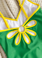 Maiô Brasil Anahí Verde e Amarelo com Costas Desenhadas, Baha Morenna